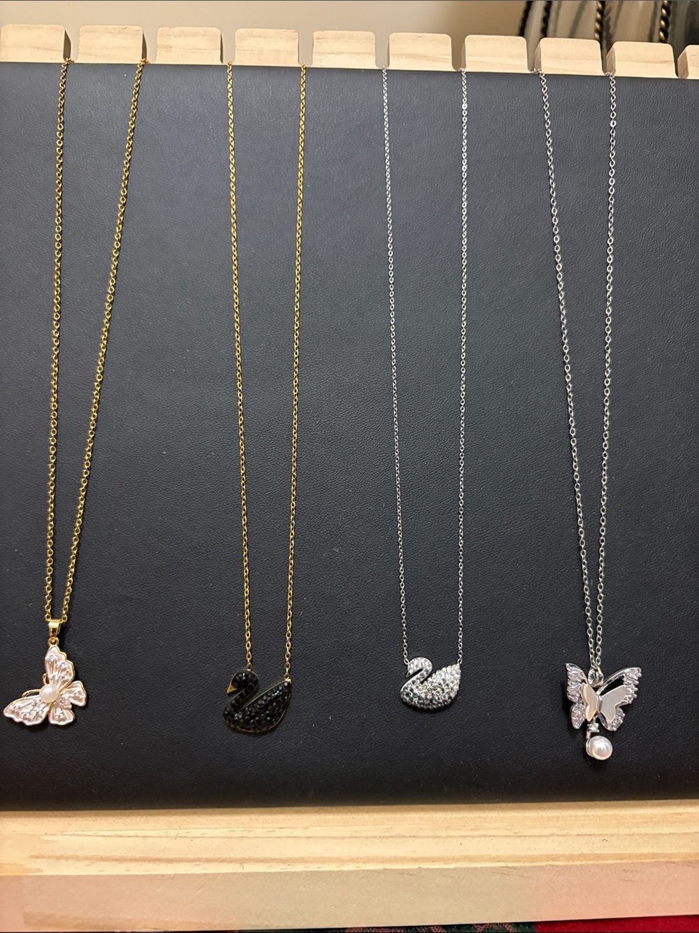 Stainless steel 2 Butterfly&2 Swan Necklace.